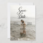 Elegant Beach Photo Save the Date Card Kaart (Voorkant)