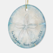 Elegant Beach Photo Waterverf Sand Dollar Keramisch Ornament (Links)