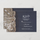 Elegant Beach Puka Shells Wedding RSVP Kaart (Voorkant / Achterkant)