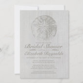 Elegant Beach Sand Dollar Bridal Shower Uitnodigin Kaart (Voorkant)