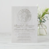 Elegant Beach Sand Dollar Bridal Shower Uitnodigin Kaart (Staand voorkant)