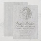 Elegant Beach Sand Dollar Bridal Shower Uitnodigin Kaart (Voorkant / Achterkant)