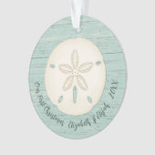 Elegant Beach Sand Dollar Foto eerste kerstmis Ornament (voorkant)