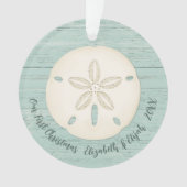 Elegant Beach Sand Dollar Foto eerste kerstmis Ornament (voorkant)