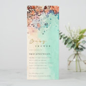 Elegant Beach Sand Rock Waterverf Baby shower Kaart (Staand voorkant)