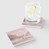 Elegant Beach Scene Photography Stone Onderzetter (Zijkant)