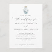 Elegant Beach Seashell Modern Calligraphy Wedding Uitnodiging Briefkaart (Voorkant)