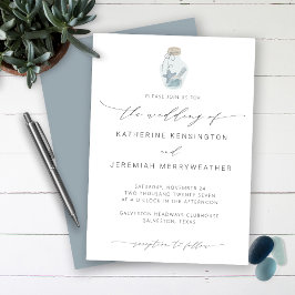 Elegant Beach Seashell Modern Script Weddenschap Kaart