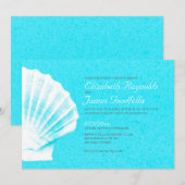 Elegant Beach Seashells Destination Wedding Invite Kaart (Voorkant / Achterkant)