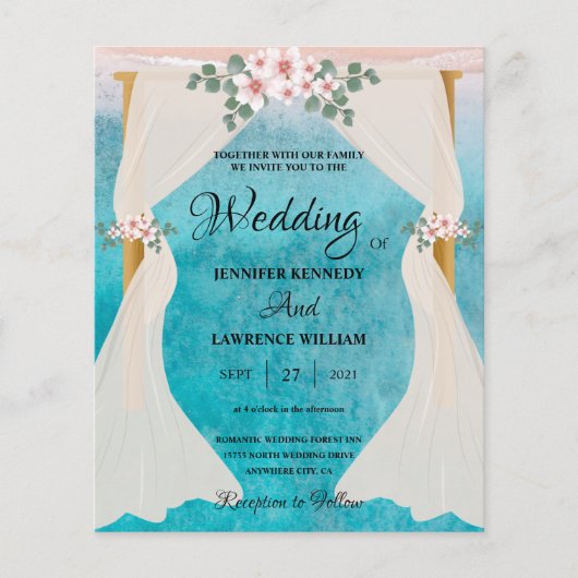 Elegant Beach Seaside Tulle Arbor foto bruiloft (Voorkant)