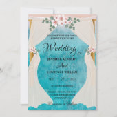 Elegant Beach Seaside Tulle Arbor foto bruiloft Kaart (Voorkant)