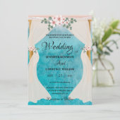 Elegant Beach Seaside Tulle Arbor foto bruiloft Kaart (Staand voorkant)