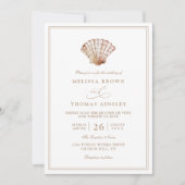 Elegant Beach Simple Minimalist QR Code Wedding Kaart (Voorkant)