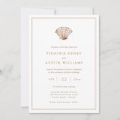 Elegant Beach Simple Wedding Invitation Kaart (Voorkant)