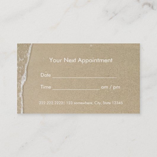 Elegant Beach & Starfish Appointinder Afsprakenkaartje (Achterkant)