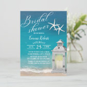 Elegant Beach Starfish White Lantern Vrijgezellenf Kaart (Staand voorkant)