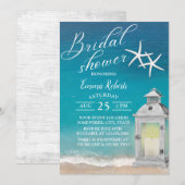 Elegant Beach Starfish White Lantern Vrijgezellenf Kaart (Voorkant / Achterkant)