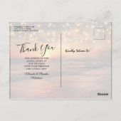 Elegant Beach String Lights Summer Dank u Briefkaart (Achterkant)