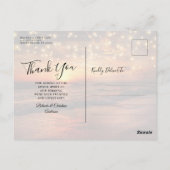 Elegant Beach String Lights Summer Dank u Briefkaart (Achterkant)