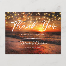 Elegant Beach String Lights Summer Dank u Briefkaart