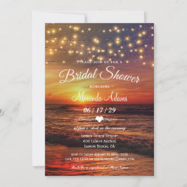 Elegant Beach String Lights Summer Vrijgezellenfee Kaart