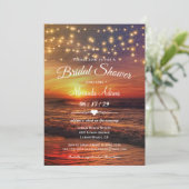 Elegant Beach String Lights Summer Vrijgezellenfee Kaart (Staand voorkant)