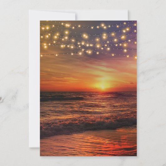 Elegant Beach String Lights Summer Vrijgezellenfee Kaart (Achterkant)