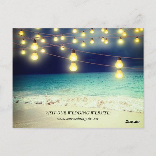 Elegant Beach Summer Wedding Briefkaart (Achterkant)