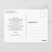 Elegant Beach Summer Wedding Change of Planans Briefkaart (Achterkant)
