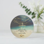 Elegant Beach Summer Wedding Kaart (Staand voorkant)