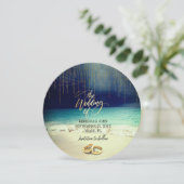 Elegant Beach Summer Wedding Kaart (Staand voorkant)