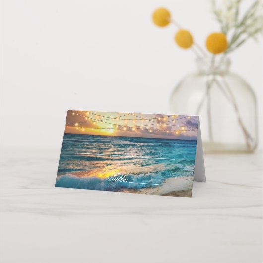 Elegant Beach Summer Wedding Plaatskaartje (Voorkant)