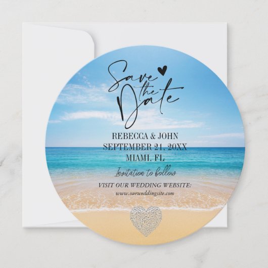Elegant Beach Summer Wedding Save the Date Kaart (Voorkant)