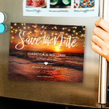 Elegant Beach Summer Wedding Save the Date Kaart