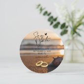 Elegant Beach Summer Wedding Save the Date Kaart (Staand voorkant)