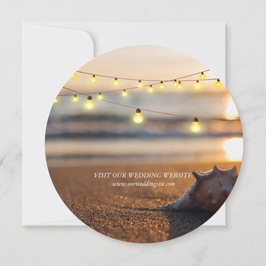 Elegant Beach Summer Wedding Save the Date Kaart (Achterkant)