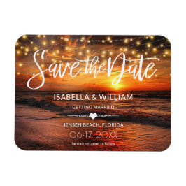 Elegant Beach Summer Wedding Save the Date Magneet