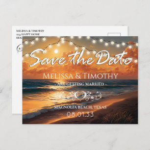 Elegant Beach Sunset Save the Date Aankondigingskaart