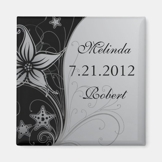 Elegant Beach Theme Save the Date Magneten (Voorkant)