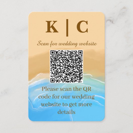 Elegant Beach theme Wedding Enclosure Card Informatiekaartje (Voorkant)