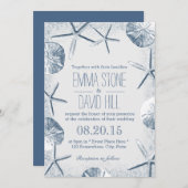 Elegant Beach Theme Wedding Invitations Kaart (Voorkant / Achterkant)