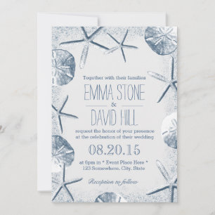 Elegant Beach Theme Wedding Invitations Kaart