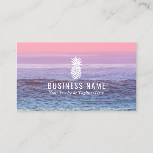 Elegant Beach Tropische ananas Event Planning Visitekaartje (Voorkant)