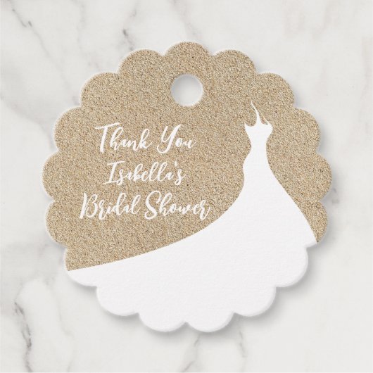 Elegant Beach Vrijgezellenfeest Dank je wit Bedankjes Labels (Voorkant)