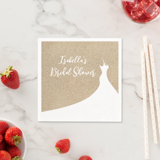 Elegant Beach Vrijgezellenfeest Napkin white Servet (Insitu)