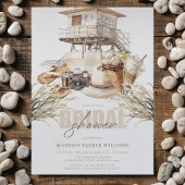 Elegant Beach Vrijgezellenfeest Pastel Waterverf Kaart