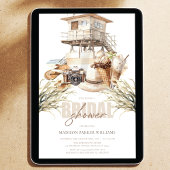 Elegant Beach Vrijgezellenfeest Pastel Waterverf Kaart