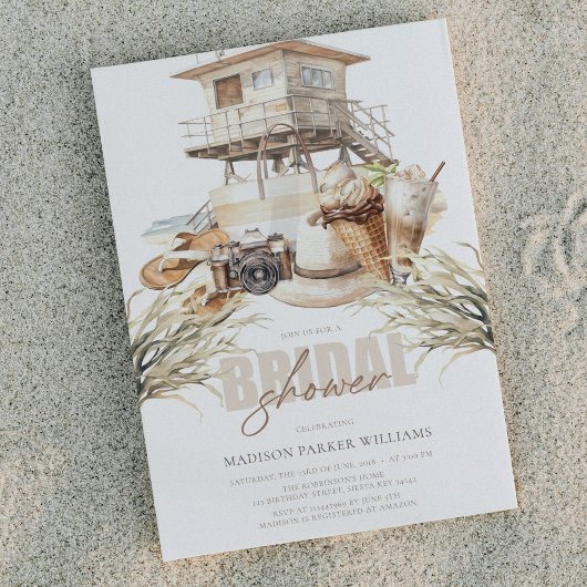 Elegant Beach Vrijgezellenfeest Pastel Waterverf Kaart