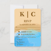Elegant Beach Watercolor wedding rsvp card (Voorkant)
