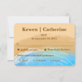 Elegant Beach Watercolor wedding rsvp card Kaartje (Voorkant)